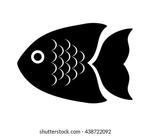 Fish design over isolated background. Sea life icon, vector grap