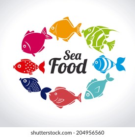 Fish design over white background, vector illustration