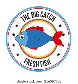 Fish design over white background, vector illustration