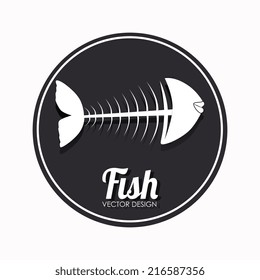 Fish design over white background, vector illustration
