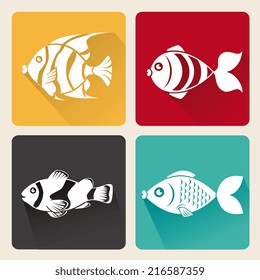Fish design over white background, vector illustration