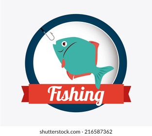 Fish design over white background, vector illustration