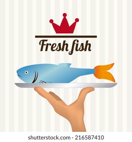 Fish design over white background, vector illustration