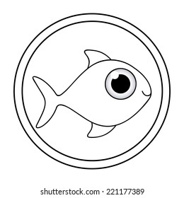 Fish design over white background, vector illustration