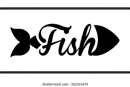 Fish design over white background, vector illustration.