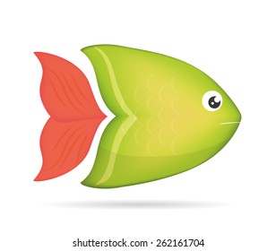 Fish design over white background, vector illustration.