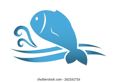 Fish design over white background, vector illustration.