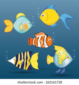 Fish design over white background, vector illustration.