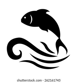 Fish design over white background, vector illustration.