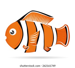 Fish design over white background, vector illustration.