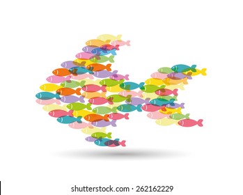 Fish design over white background, vector illustration.