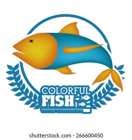 Fish design over white background, vector illustration
