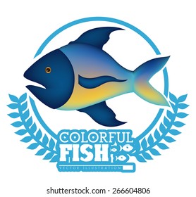 Fish design over white background, vector illustration