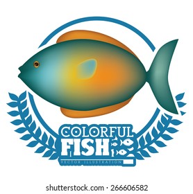Fish design over white background, vector illustration