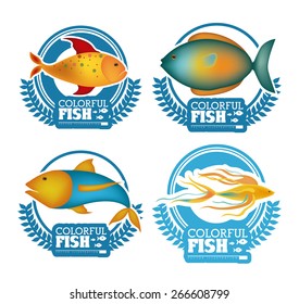 Fish design over white background, vector illustration