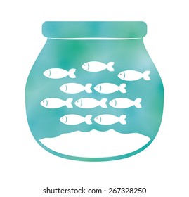 Fish design over white background, vector illustration.