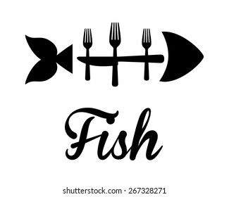 Fish design over white background, vector illustration.