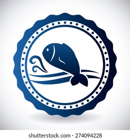 Fish design over white background, vector illustration.