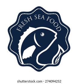 Fish design over white background, vector illustration.