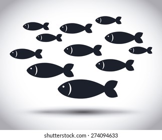 Fish design over white background, vector illustration.