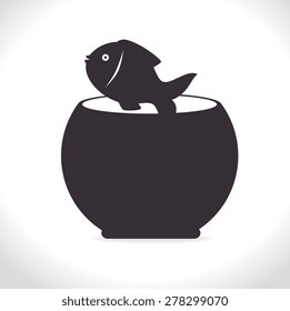 Fish design over white background, vector illustration.