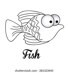Fish design over white background, vector illustration