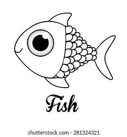 Fish design over white background, vector illustration