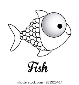 Fish design over white background, vector illustration