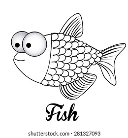 Fish design over white background, vector illustration