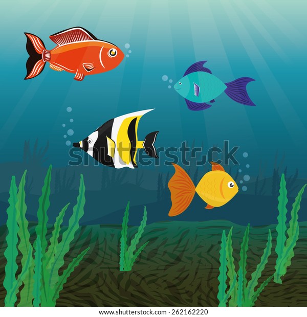 Fish Design Over White Background Vector Stock Vector (Royalty Free