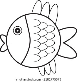 Fish design ready for professional drawing on a white background