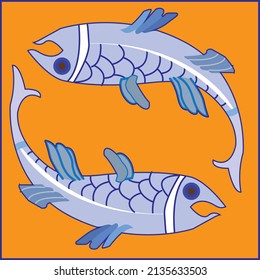 Fish design tile for ceramic use