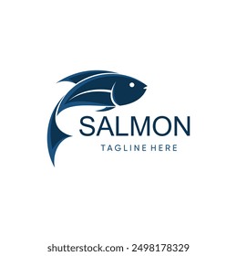 Fish design vector logo with modern simple and creative concept idea 