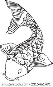 fish with detail doodle art vector
