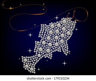 Fish of diamonds on a gold hook