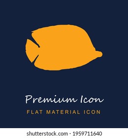 Fish Dimidiatus Shape premium material ui ux isolated vector icon in navy blue and orange colors