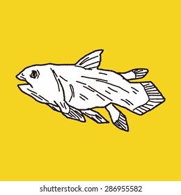 fish dinosaur doodle