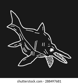fish dinosaur doodle