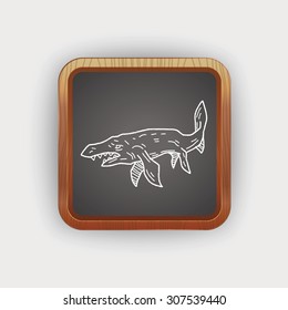 fish dinosaur doodle