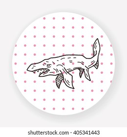 fish dinosaur doodle