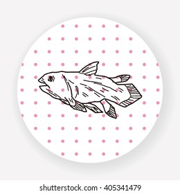 fish dinosaur doodle