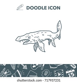 fish dinosaur doodle