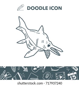 fish dinosaur doodle