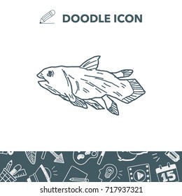 fish dinosaur doodle