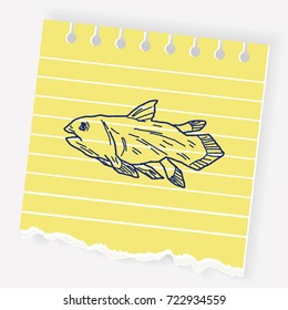 fish dinosaur doodle