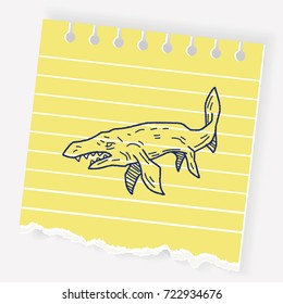 fish dinosaur doodle