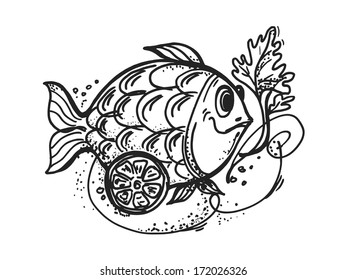 fish dish with lemon