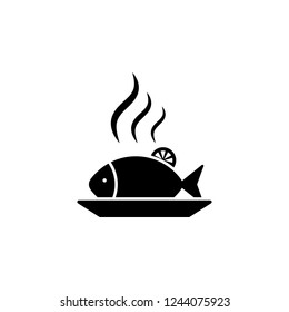 fish, dishes, food icon. Simple glyph vector of food set for UI and UX, website or mobile application