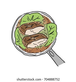 fish dishes illustration