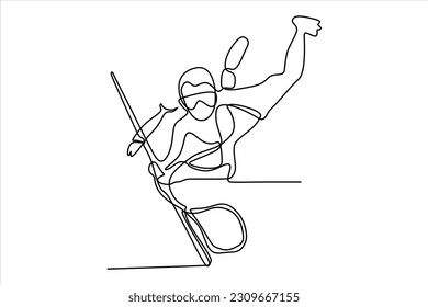  fish diver continuous line illustration